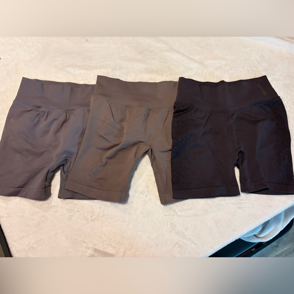 Women's High-Waisted Shorts - Black, Brown, and Gray